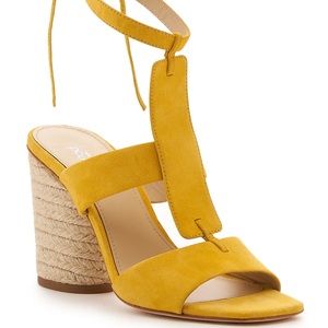 Bokier Alexia Suede Ankle Strap Block Heel Sandal In Sunshine-sun